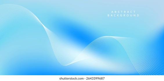 Abstract background in light blue and navy blue tones, giving a bright, calm and friendly feeling. The illustrations are composed of soft and flowing lines and waves.