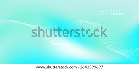 Abstract background in light blue and turquoise tones gives a refreshing, soothing and cool feeling. The illustrations are composed of soft and flowing lines and waves.