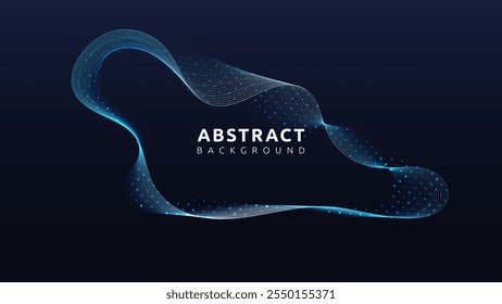 Fundo abstrato com linhas onduladas azul claro em azul escuro; adequado para web design, arte digital e projetos gráficos modernos.