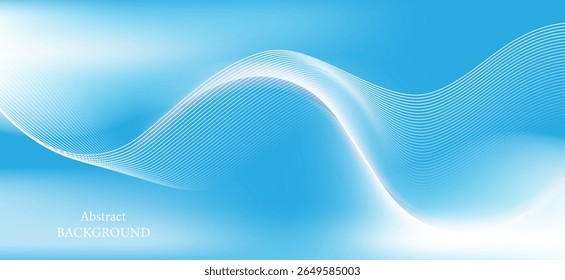 Abstract background in light blue and white tones, featuring delicate and gradual lines and waves, creating a soft and refreshing sense of movement and dimension.
