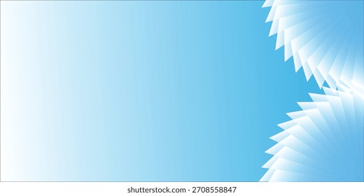 An abstract background with a light blue to white gradient. The right side is adorned with overlapping, translucent white fan-like shapes, creating a dynamic and modern design.