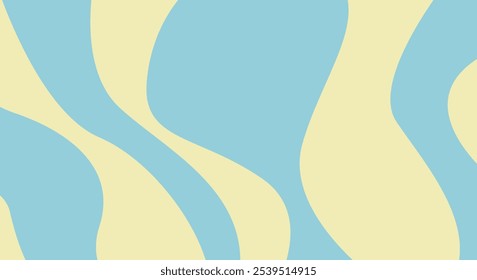 Fondo Abstractas de Formas curvas de color azul claro y amarillo
