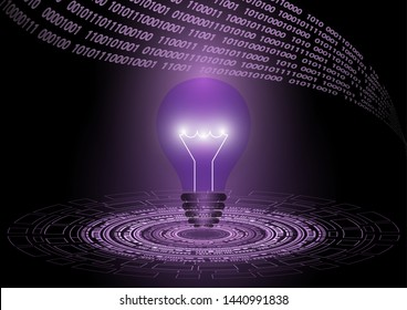Abstract background light bulb lit. The concept of a new business idea, global discovery. Vector illustration for your design.