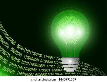 Abstract background light bulb lit. The concept of a new business idea, global discovery. Vector illustration for your design.