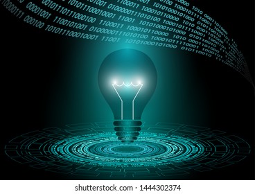 Abstract background light bulb lit. The concept of a new business idea, global discovery. Vector illustration for your design.