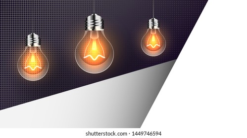 Abstract Background With Light Bulbs Realistic Background For Banner