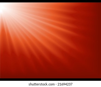 Abstract background. Light burst from white to dark red. Blend.