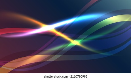 Resumen de la ilustración vectorial de líneas curvas de luz de fondo.