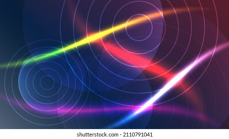 Resumen de la ilustración vectorial de líneas curvas de luz de fondo.