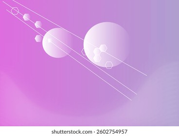 Abstract background with light magenta and light purple colors and an abstract constellation of forms