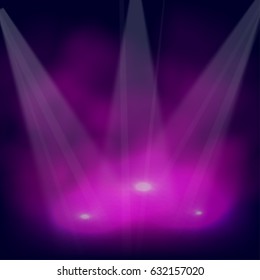 Abstract background, light on stage, vector illustration of spotlight scene effect.