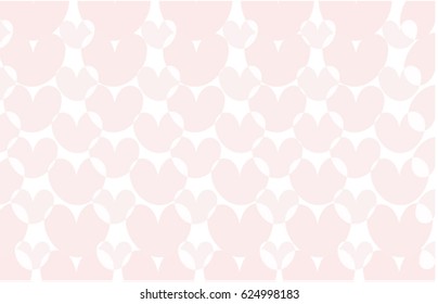 An abstract background of light pink hearts in vector illustration.