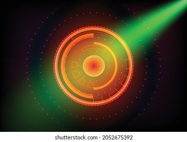 Abstract background light ray sonar energy earth radar hitech technology communication futuristic science digital art graphic design pattern vector and illustration EPS10