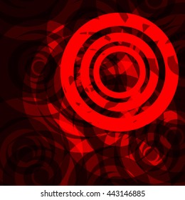 Abstract Background - Light Red Circles behind Dark Design, Vector illustration