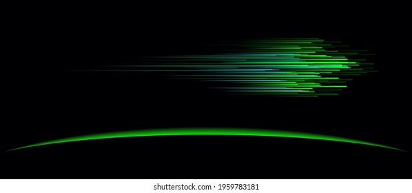 Abstract background from light running at high speed in space Conveys the speed of 6G - 7G technology.