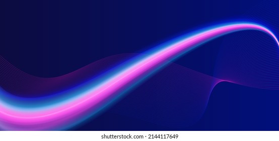 Abstract background with light speed lines. Illustration of light path with future concept.