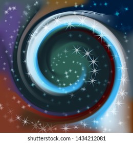 Abstract background. Light strip, twisted in a spiral on a dark colored background.