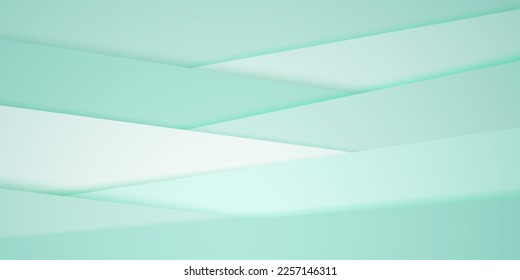 Abstract background in light turquoise colors with several overlapping surfaces with shadows