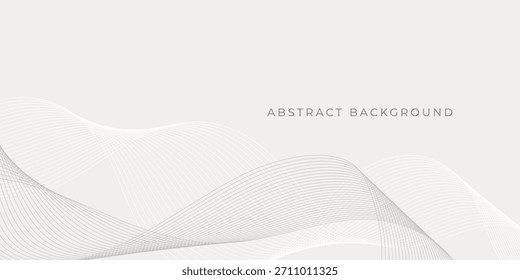 Abstract background with light wavy lines in Cloud Dancer color