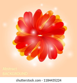 Abstract background with lighting red flower. Vector illustration for card, template, wallpaper and other design.