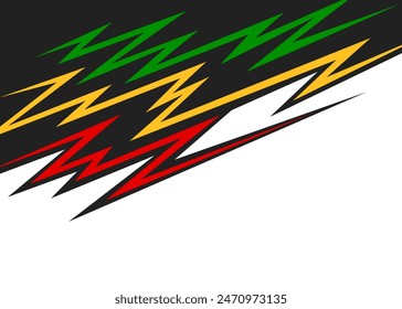 Abstract background with lightning pattern and with some copy space area and with Rastafari color theme