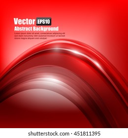 Abstract background Ligth red curve and wave element vector illustration eps10