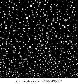 fondo abstracto como copos de nieve con tamaño aleatorio y puntos de color