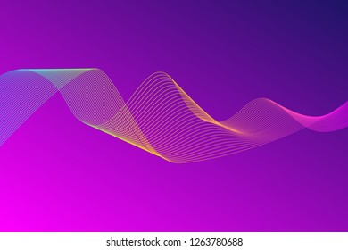 Abstract Background of Line art with colorful