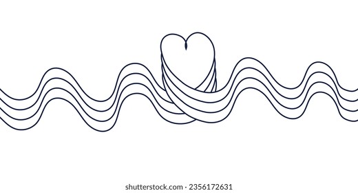 diseño de líneas de fondo abstractas con forma de corazón.