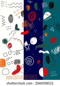 Abstract background line color hand drawn vector illustration.