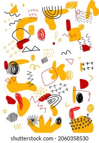 Abstract background line color hand drawn vector illustration.