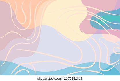 Abstract background of line curve colorful and pastel. Vector pattern ready to use for cloth, textile, wrap and other.