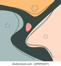 Abstract background line and curve with pastel color.