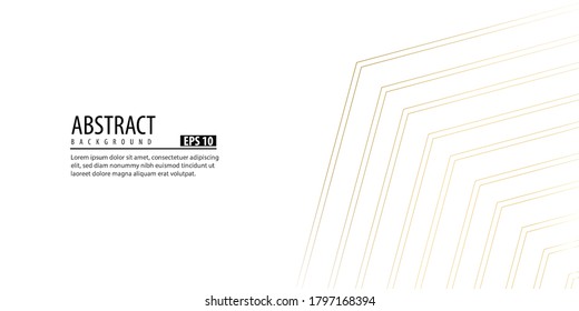 Fondo abstracto con ilustración de vector de fondo dorado y blanco de línea