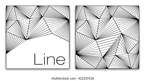 Abstract background line of the triangle. Black and white pattern.