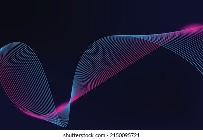 Abstract background, line wave element, sound spectrum equalizer wallpaper, vector futuristic particle technology illustration.