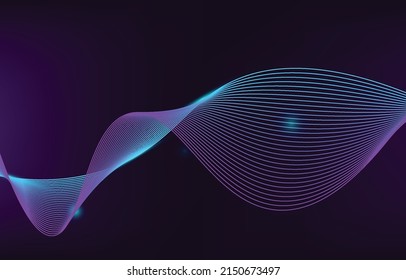 Abstract background, line wave element, sound spectrum equalizer wallpaper, vector futuristic particle technology illustration.