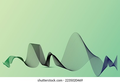 Abstract background, line wave element, sound spectrum equalizer wallpaper, vector futuristic particle technology illustration.