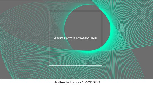 Abstract background with linear element. Swirl. Minimalism. Luminous. Horizontal banner. Template for cover, landing page, leaflet, presentation, brochure. Title.