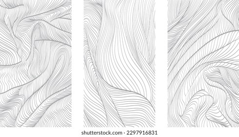 abstract background with lines and art natural landscape background. black and white banner design.