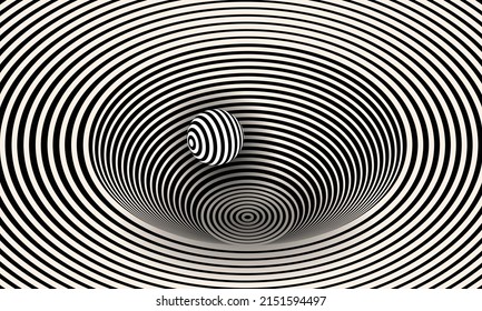 Abstract background with lines. Artwork illustration with optical illusion.