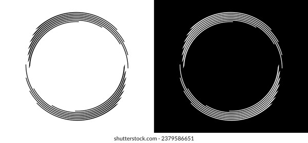 Abstract background with lines in circle. Art design spiral as logo or icon. A black figure on a white background and an equally white figure on the black side.
