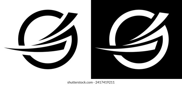 Abstract background with lines in circle. Art design spiral as logo or icon. A black figure on a white background and an equally white figure on the black side.