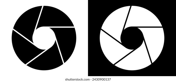Abstract background with lines in circle. Art design spiral as logo or icon. A black figure on a white background and an equally white figure on the black side.