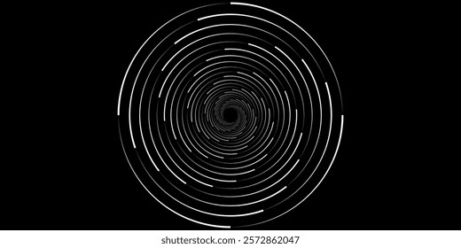 Abstract background with lines in circle. Art design spiral as logo or icon. A black figure on a white background and an equally white figure on the black side.