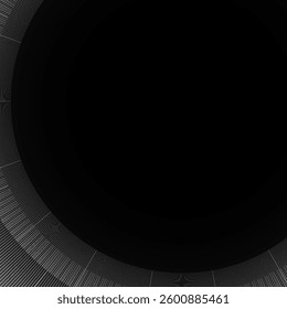 Abstract background with lines in circle. Art design spiral as logo or icon. A black figure on a white background and an equally white figure on the black side. modern concept