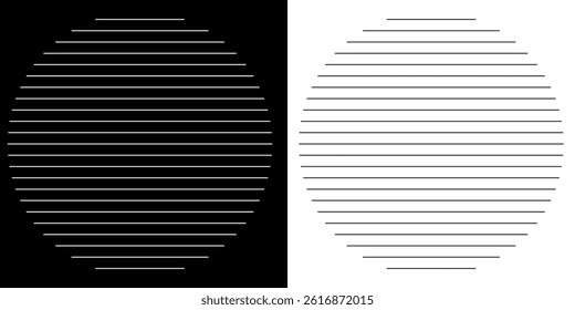 Abstract background with lines in circle. Art design spiral as logo or icon. A black figure on a white background and an equally white figure on the black side.