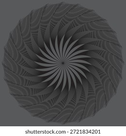 Abstract background with lines in circle art design 