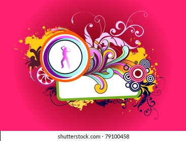 Abstract background of the lines and circles of different colors. Spring mood. Vector illustration.