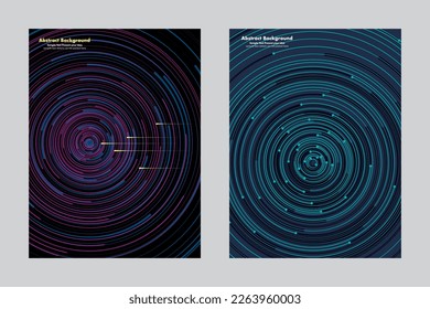 abstract background with lines circles, geometric vector graphic design, orbit, digital, technology, space, cover wallpaper backdrop layout templates business cards vertical banner overlapping 